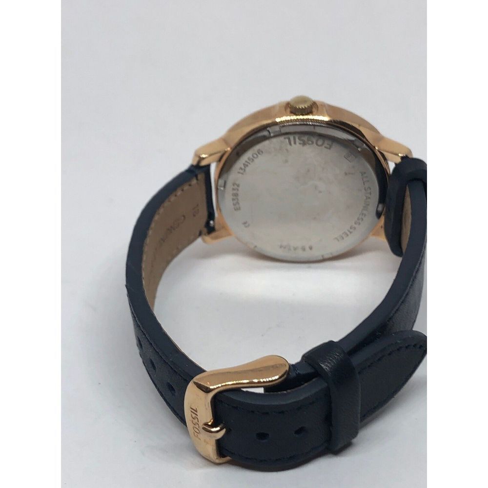 Fossil ES3832 Women Leather Analog Silver Dial Quartz Genuine Wrist Watch KG125 - Picture 10 of 12